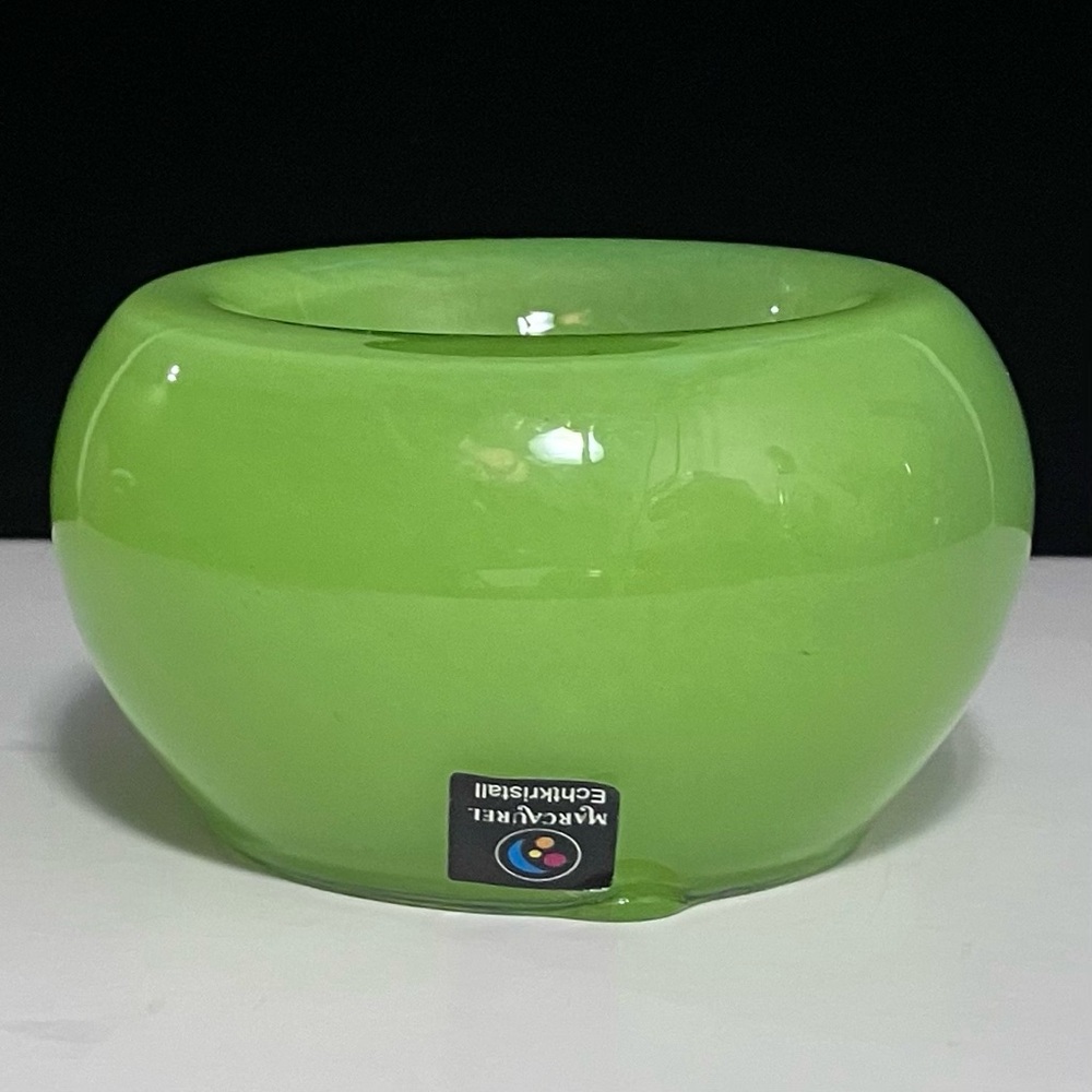 MARC AUREL By Nachtmann / YELLOWISH GREEN Candleholder / HAND BLOWN Art Glass
